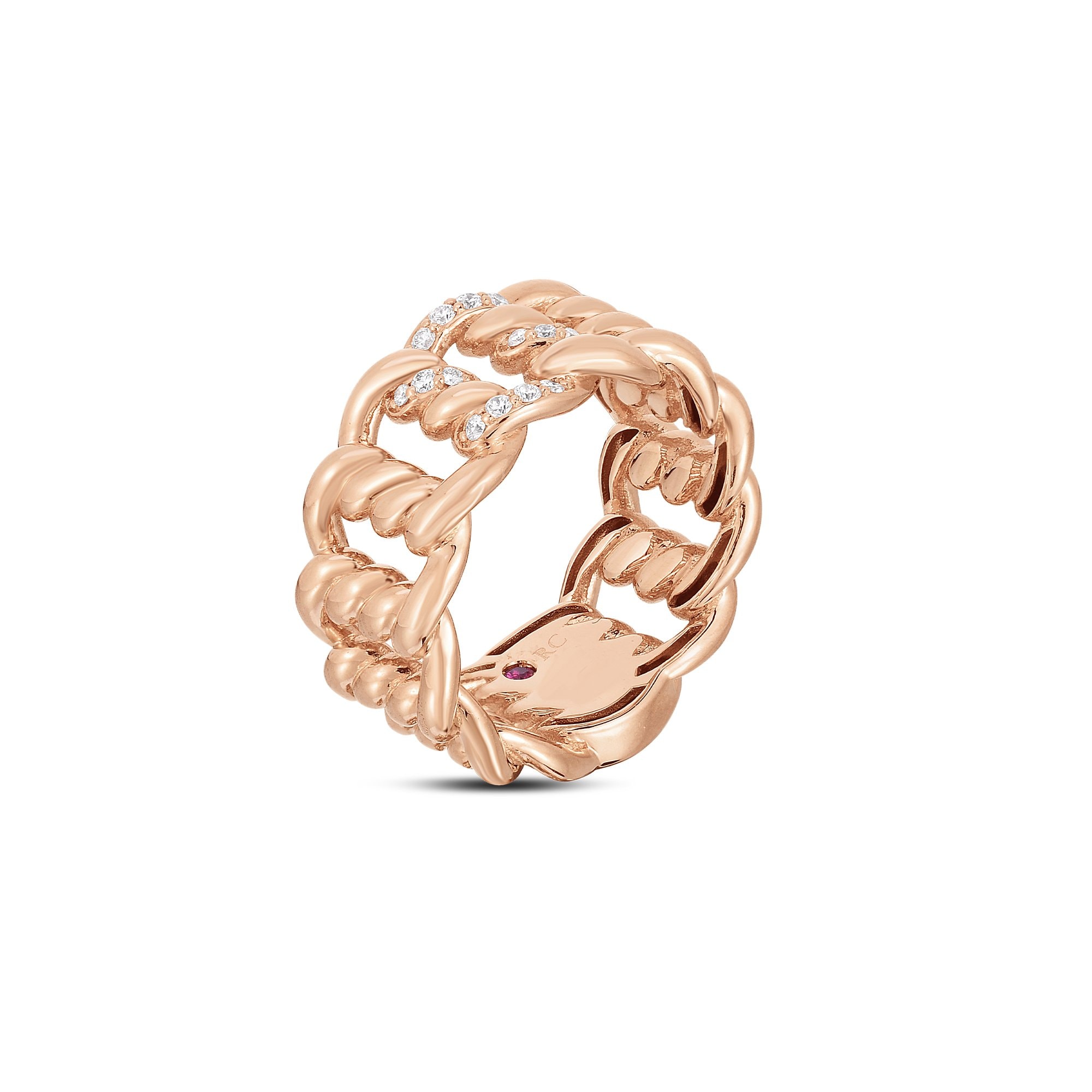 18K ROSE GOLD CIALOMA DIAMOND KNOT RING Roberto Coin North America